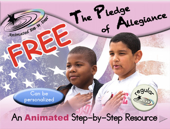 Preview of The Pledge of Allegiance - Animated Step-by-Step Resource - Regular