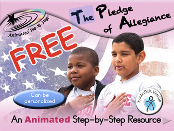 Preview of The Pledge of Allegiance - Animated Step-by-Step Resource - SymbolStix