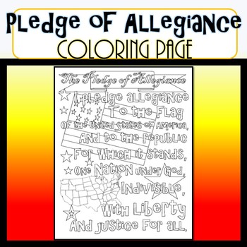 The Pledge of Allegiance COLORING PAGE by Civics Studies | TpT