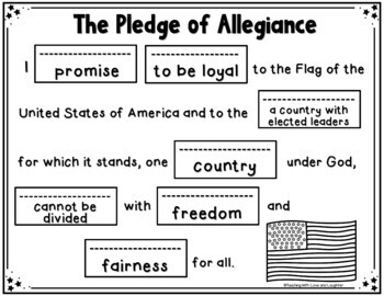 The Pledge of Allegiance Cut and Paste #KindnessNation #WeHoldTheseTruths