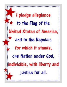 The Pledge of Allegiance--FREE Poster! by Real Ms Frizzle | TpT