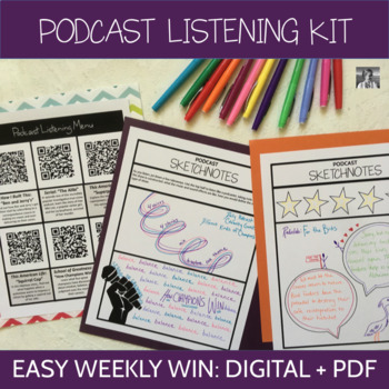 Preview of The Podcast Listening Kit l podcast worksheets l 6 minute podcast