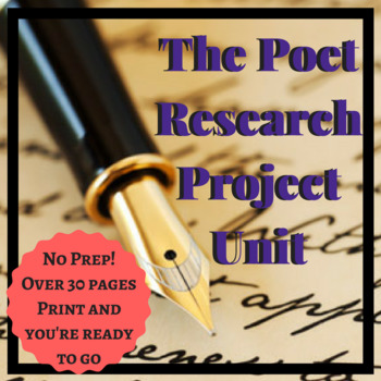 Preview of The Poet Research Poetry/Literary Analysis Research Writing Project Unit