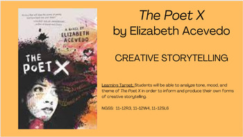 Preview of The Poet X by Elizabeth Acevedo Creative Story Telling Intro Lesson Slides