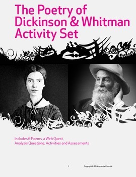 Preview of The Poetry of Dickinson and Whitman Mini Unit