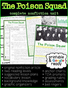 Preview of Reading Comprehension for Middle School - The Poison Squad