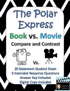 Preview of The Polar Express Book vs. Movie Compare and Contrast - Google Copy Included