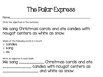 The Polar Express {Mentor Sentence Pack!} FIRST GRADE | TpT