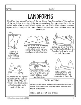 grade 4 political and physical regions of canada by teaching in a wonderland