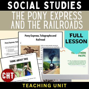 Preview of The Pony Express and the Railroads | Informational Text | Social Studies Unit