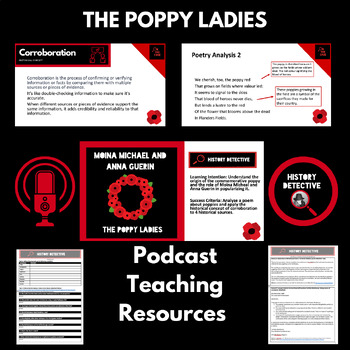 Preview of The Poppy Ladies: The history of the remembrance poppy podcast teaching resource