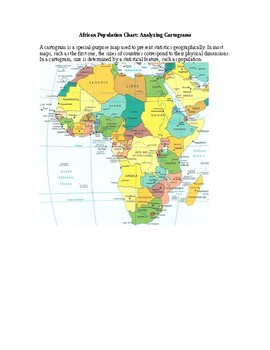Preview of The Post-WWII World: African Population Chart: Analyzing Cartograms