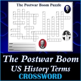 The Postwar Boom US History Crossword Puzzle Activity Worksheet