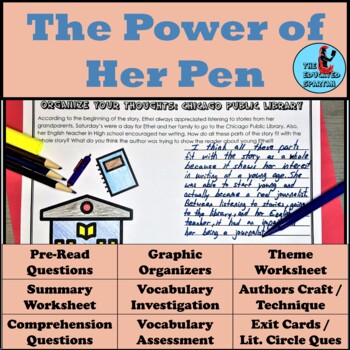 Preview of The Power of Her Pen Graphic Organizer and Question Set