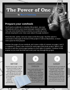 Preview of The Power of One — Hyperlinked PDF project to accompany novel