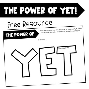 Preview of The Power of YET! Growth Mindset Activity