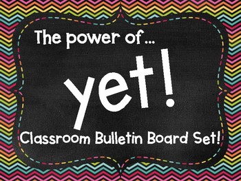 Preview of The Power of YET!! Growth Mindset Bulletin Board Set