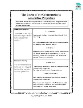 Preview of The Power of the Commutative & Associative Properties (M4P.E18)