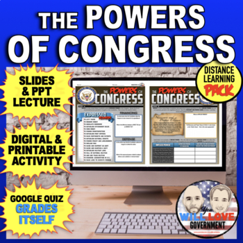 Preview of The Powers of Congress | The Legislative Branch |  Digital Learning Pack