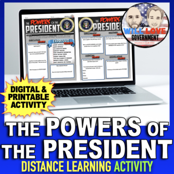 Preview of The Powers of the President | The Executive Branch |  Digital Learning Activity