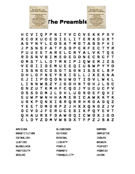 Preview of The Preamble Word Search Puzzle