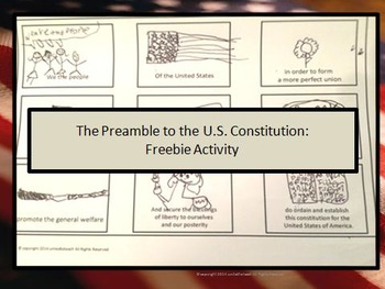 Preview of The Preamble to the U.S. Constitution Activity: Freebie