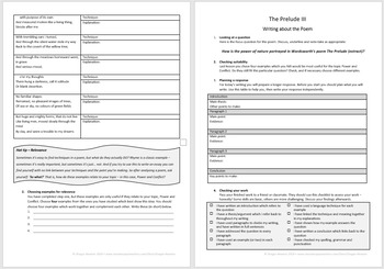 The Prelude (Wordsworth) for GCSE ~ Worksheets and lesson plans for 3 ...