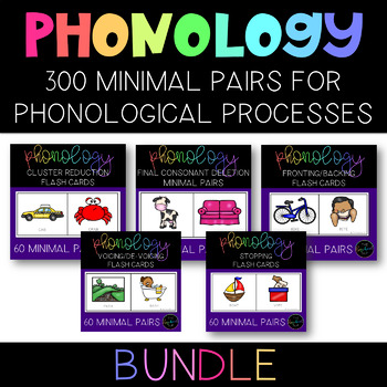 Preview of Speech Therapy:  Phonological Processes 300 Minimal Pairs Flash Cards BUNDLE