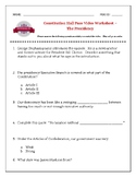 The Presidency - Constitution Hall Pass Video Worksheet