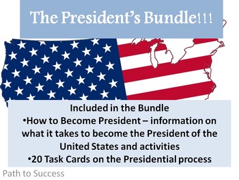 Preview of The President's Bundle! Information, Activities and Task Cards!