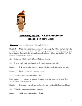 Preview of The Pretty Maiden: A Lenape Folktale Reader's Theater Script
