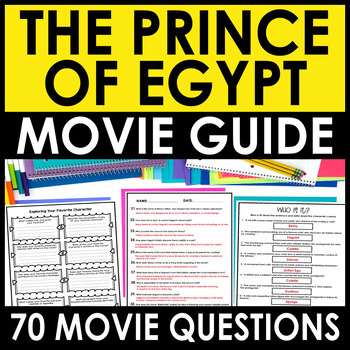 Preview of The Prince Of Egypt 1998 Movie Guide + Answers Included - End of Year Activities