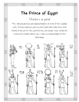 The Prince Of Egypt movie questions and activities by La Prof Geek