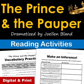 Preview of "The Prince and the Pauper" Play Activities - Printable & Digital