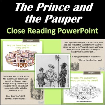 Preview of The Prince and the Pauper by Mark Twain: Close Reading PowerPoint