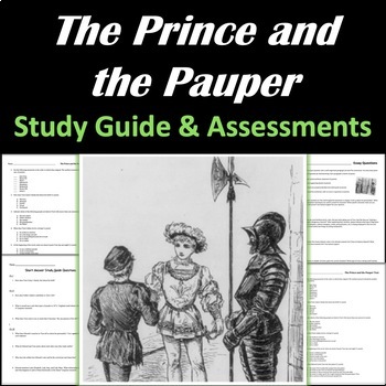 Preview of The Prince and the Pauper by Mark Twain: Study Guide & Assessments