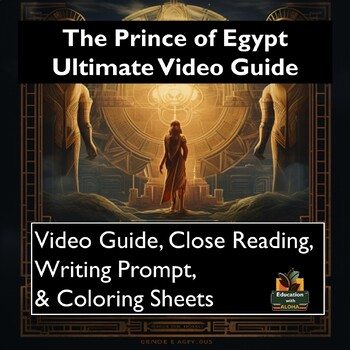 Preview of The Prince of Egypt Video Guide: Worksheets, Reading, Coloring Sheets, & More!