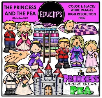 Preview of The Princess And The Pea Clip Art Bundle {Educlips Clipart}