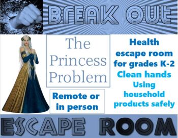Preview of The Princess Problem health/science escape room (germs, hand washing)