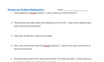 Preview of The Princess and The Barrio Boy Movie Questions