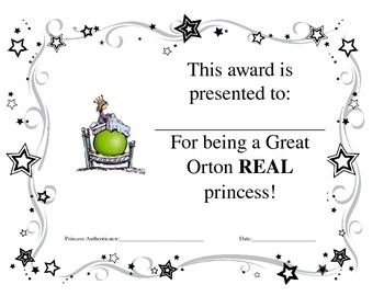 Preview of The Princess and the Pea Certificate