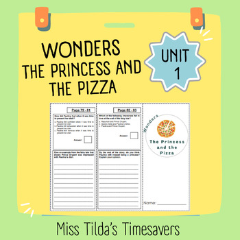 Preview of The Princess and the Pizza - Grade 4 Wonders (PDF and Digital Version)