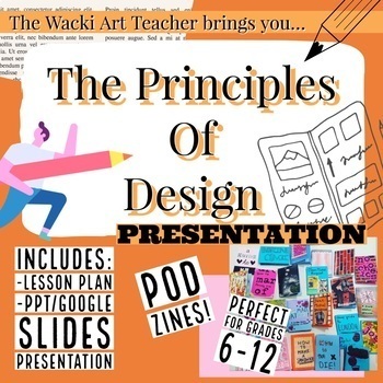Preview of The Principles of Design Zine Project-Google Slides Presentation 