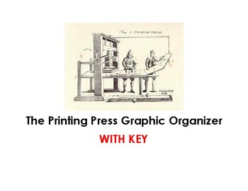 Preview of The Printing Press Graphic Organizer with KEY