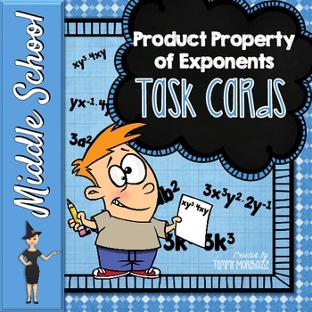 Preview of The Product Property of Exponents - Task Cards