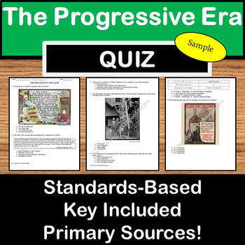 Preview of The Progressive Era Quick Quiz - US History STAAR prep