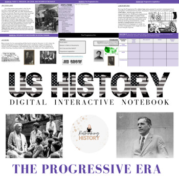 Preview of The Progressive Era: U.S. History DIGITAL Interactive Notebook *GOOGLE SLIDES*