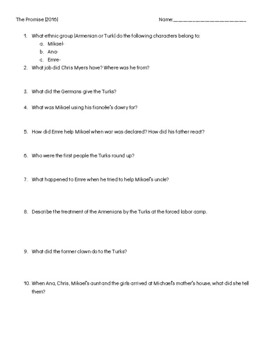 The Promise (2016) Film Guide Questions by Mrs Parrs History Class