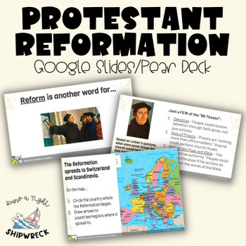 Preview of The Protestant Reformation Interactive Pear Deck Google Slides