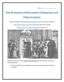 The Protestant Reformation Webquest and Video Analysis with Key